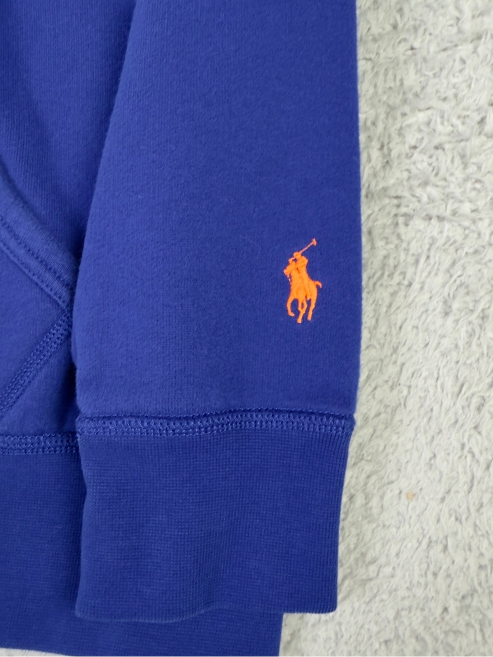 Polo Ralph Lauren Hoodie Mens Small Blue Fleece Logo Spellout Pullover Preppy - Picture 9 of 10